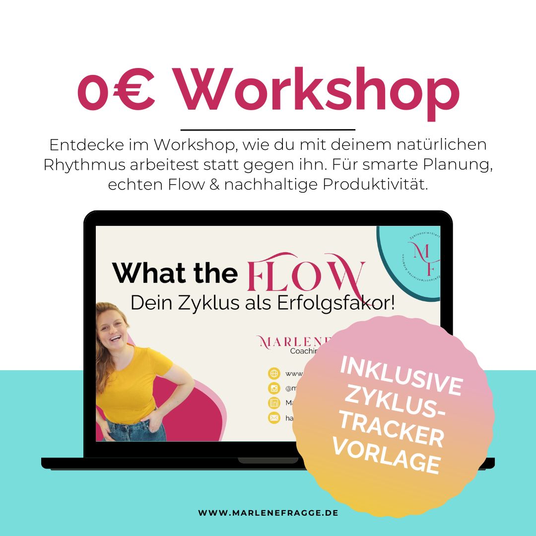 0€ Workshop-Entdecke im Workshop, wie du mit deinem natürlichen Rhythmus arbeitest statt gegen ihn. Für smarte Planung, echten Flow & nachhaltige Produktivität.