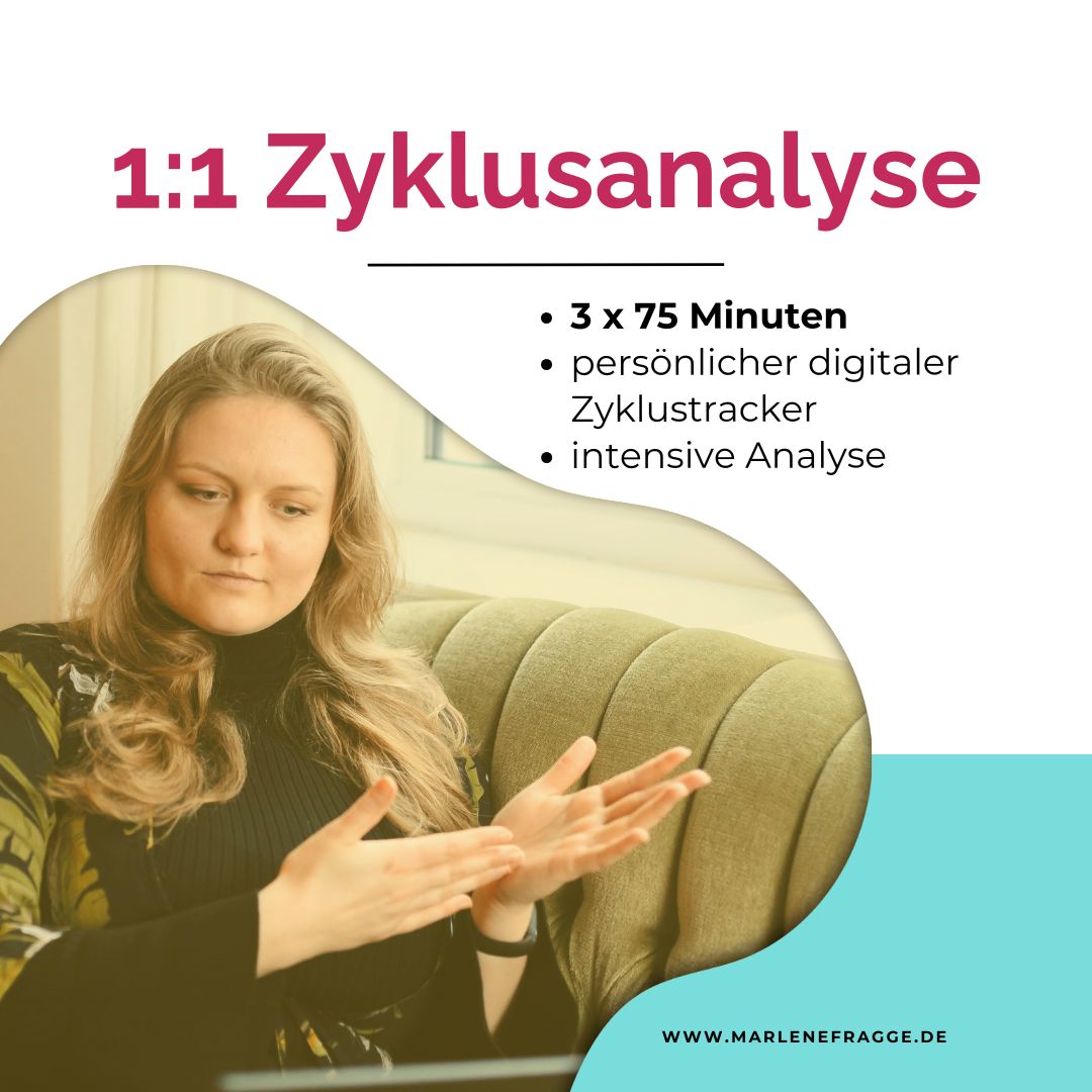 1:1 Zyklusanalyse: 3 x 75 Minuten, persönlicher digitaler Zyklustracker, intensive Analyse